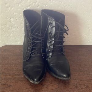 Women's Black Lace-Up Ankle Boots